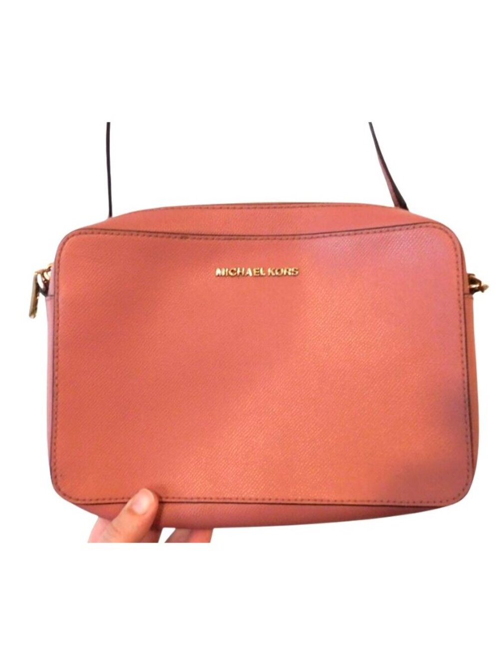Michael Kors Crossbody Bag Purse Dusty Rose Pink Adjustable Strap Chain Detail